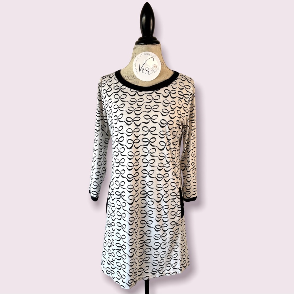 kate spade Black & White Bow-Print Nightshirt